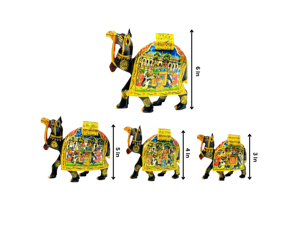 Indian Handmade Beautiful Wooden 4pc Camel Set For Decor