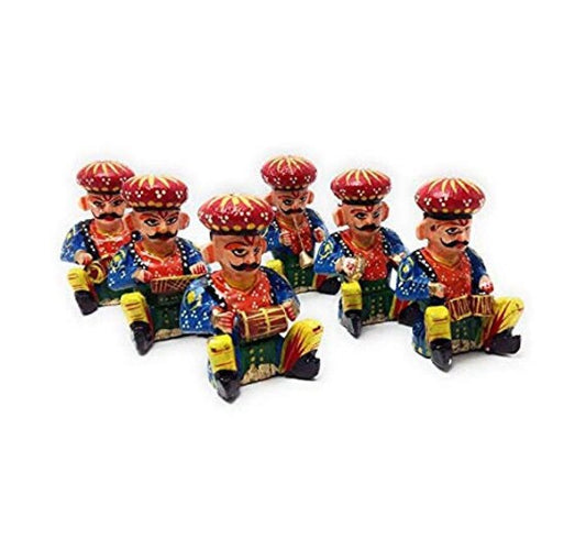 Wooden Handmade Rajasthani Musician set of 6