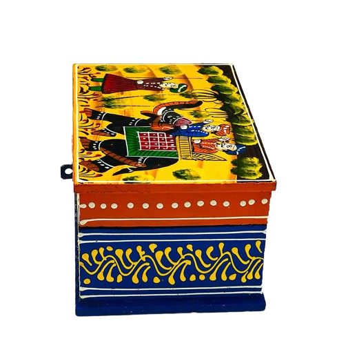 Handmade Wooden Hand-Painted Jewellery Box For Decor