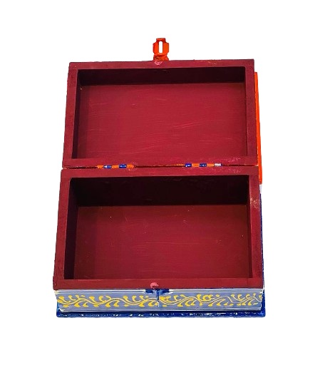 Handmade Wooden Hand-Painted Jewellery Box For Decor