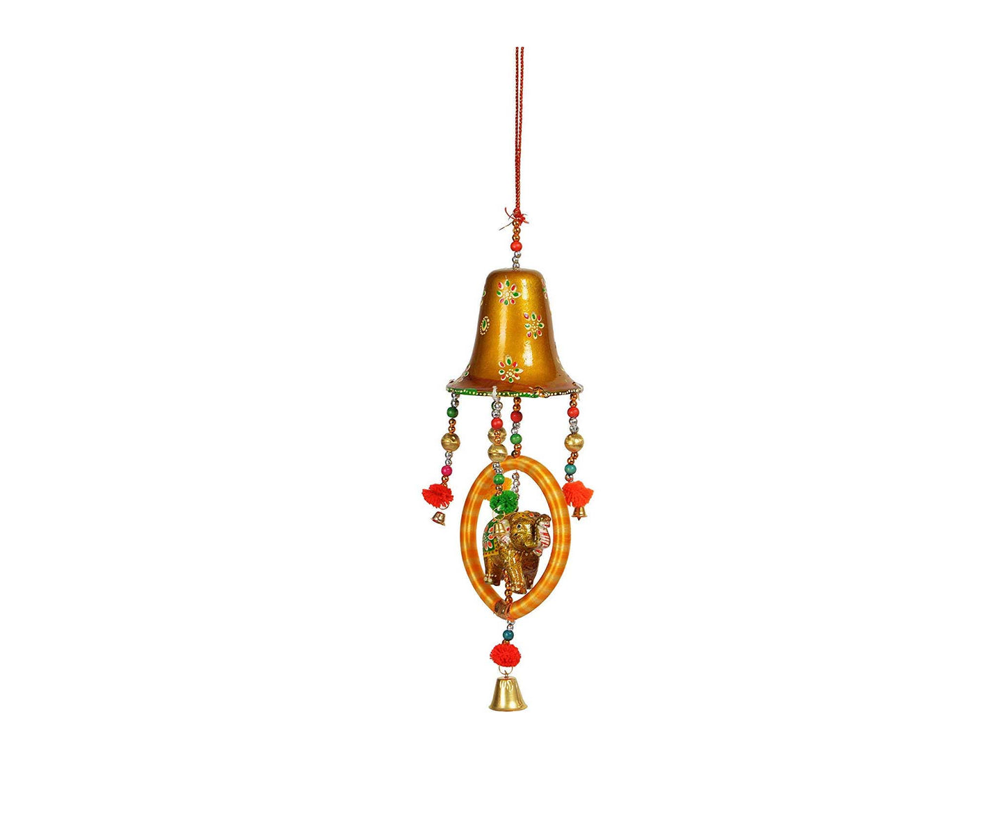 Handmade Beautiful Bell Design And Elephant Figurine Hanging