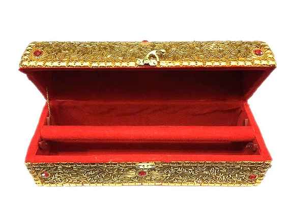 Handmade Stone Beaded Art Work Bangle And Jewellery Box Size