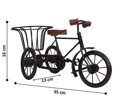 Handmade Miniature of Metal Cycle Flower Pot Stand Design, Showpiece For Decor