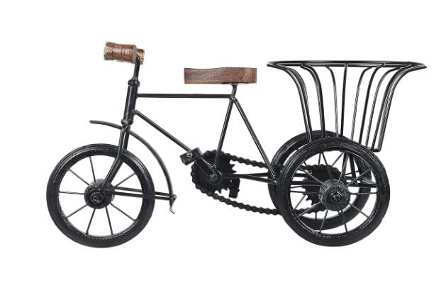 Handmade Miniature of Metal Cycle Flower Pot Stand Design, Showpiece For Decor