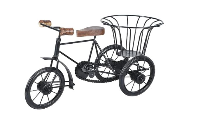 Handmade Miniature of Metal Cycle Flower Pot Stand Design, Showpiece For Decor
