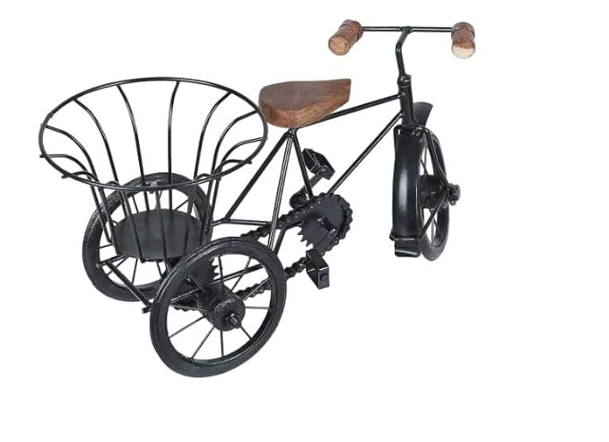 Handmade Miniature of Metal Cycle Flower Pot Stand Design, Showpiece For Decor