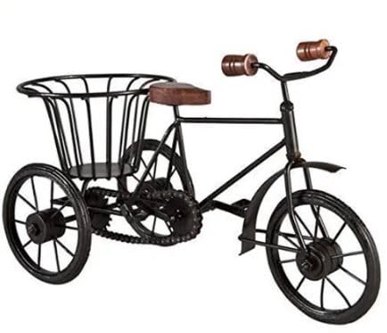 Handmade Miniature of Metal Cycle Flower Pot Stand Design, Showpiece For Decor