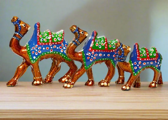 Handcrafted 3pc Camel Family Set Showpiece For decorate