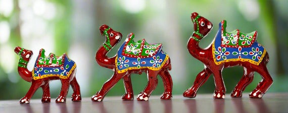 Handcrafted 3pc Camel Family Set Showpiece For decorate