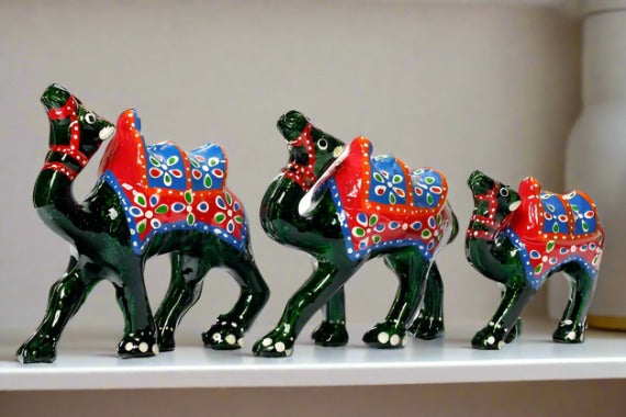 Handcrafted 3pc Camel Family Set Showpiece For decorate