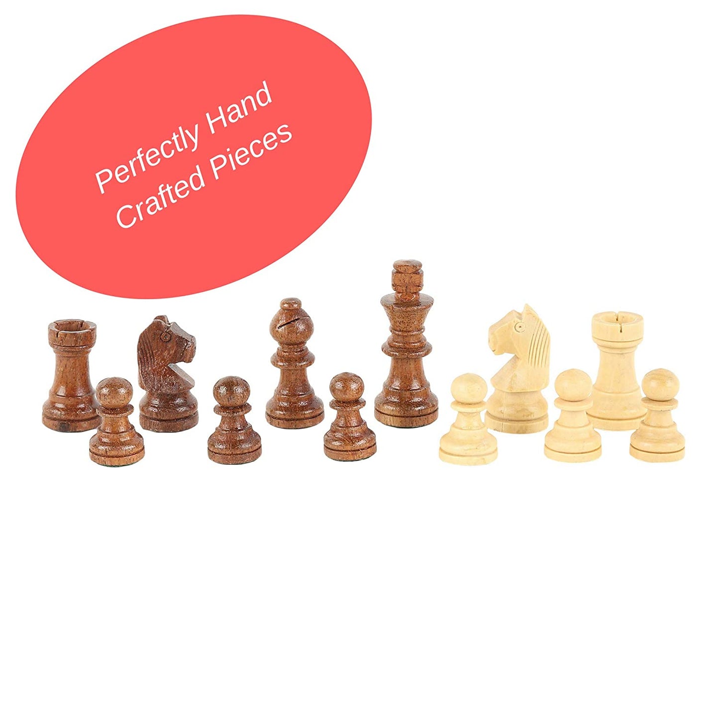 Wooden Chess Set With Magnetic Board And Hand Carved Chess Pieces