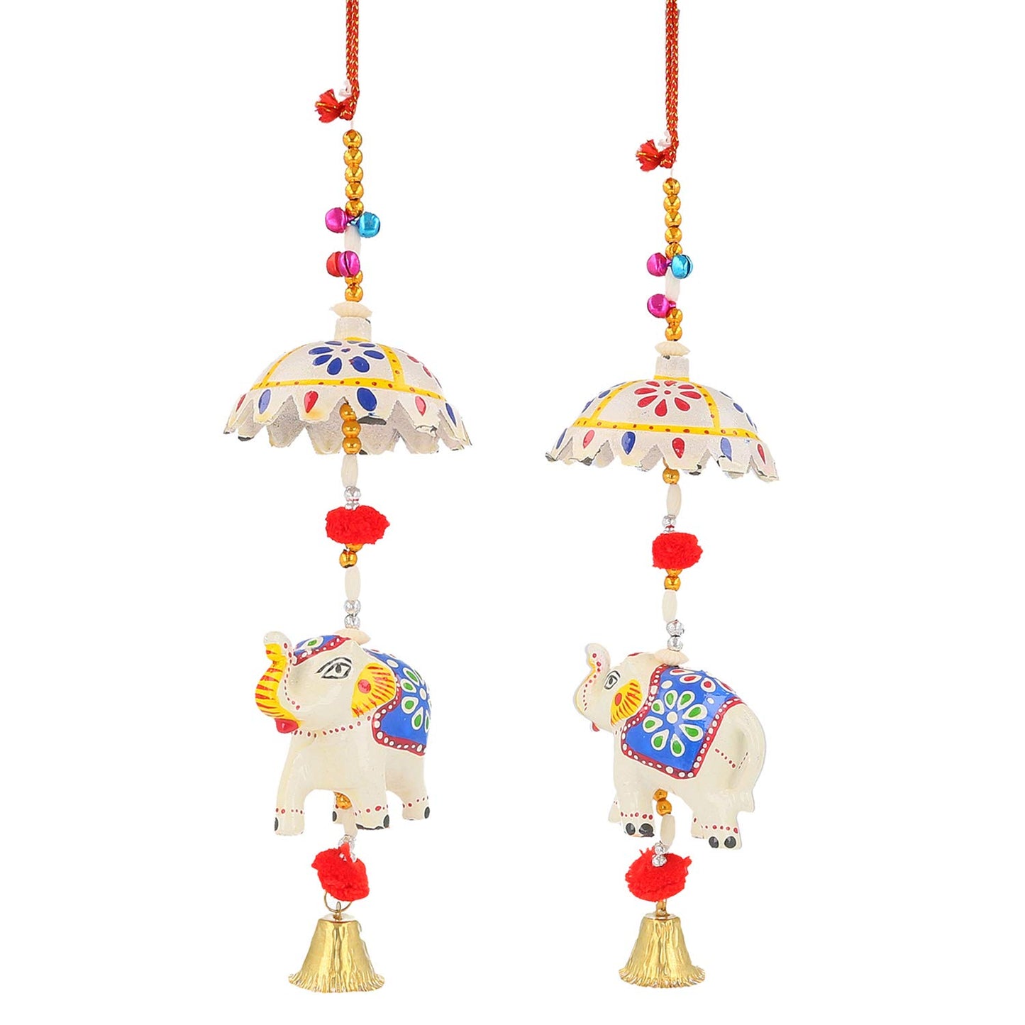 Jaipuri Handmade Umbrella With Elephant Door Hanging For Decor And Gift