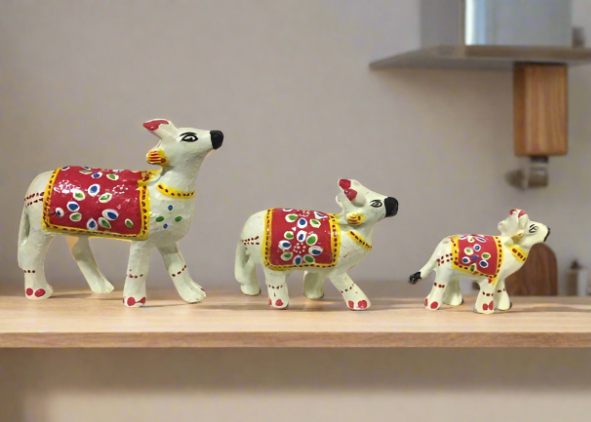 Handcrafted 3pc Cow Family Set Showpiece For decorate