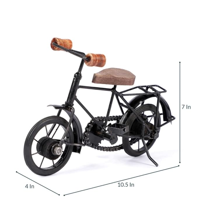 Handcrafted Metal Bicycle In Black For Home Decor