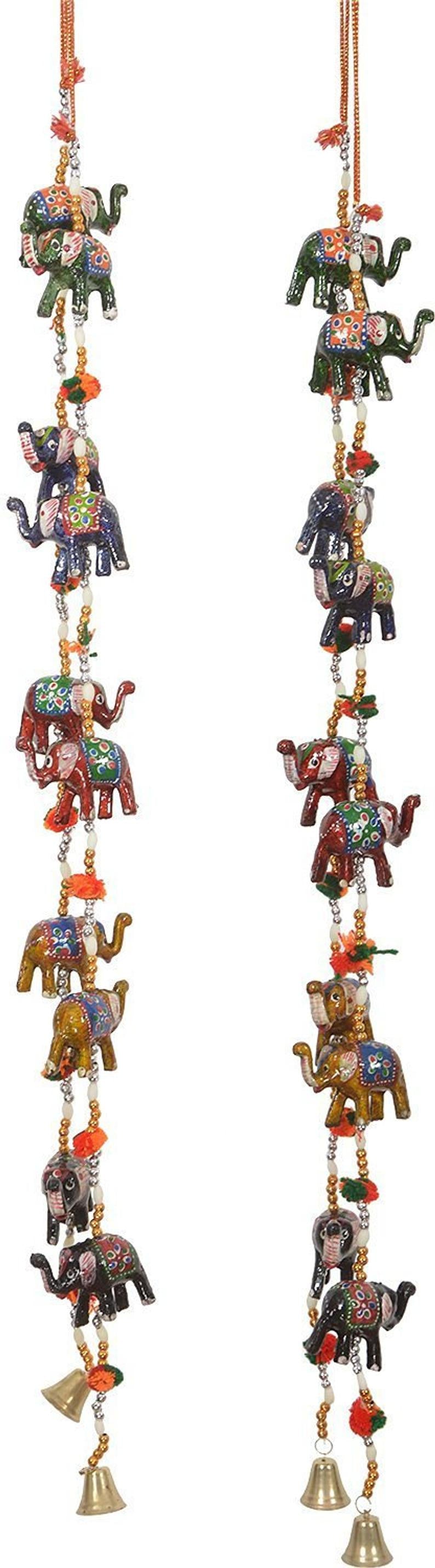 Handcrafted 5 Pc Elephant Wall/Door Hanging