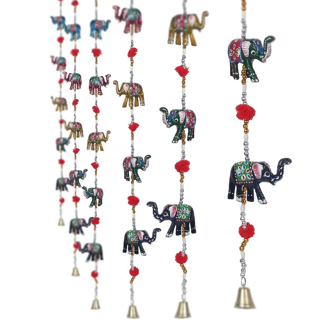 Handcrafted 5 Pc Elephant Wall/Door Hanging