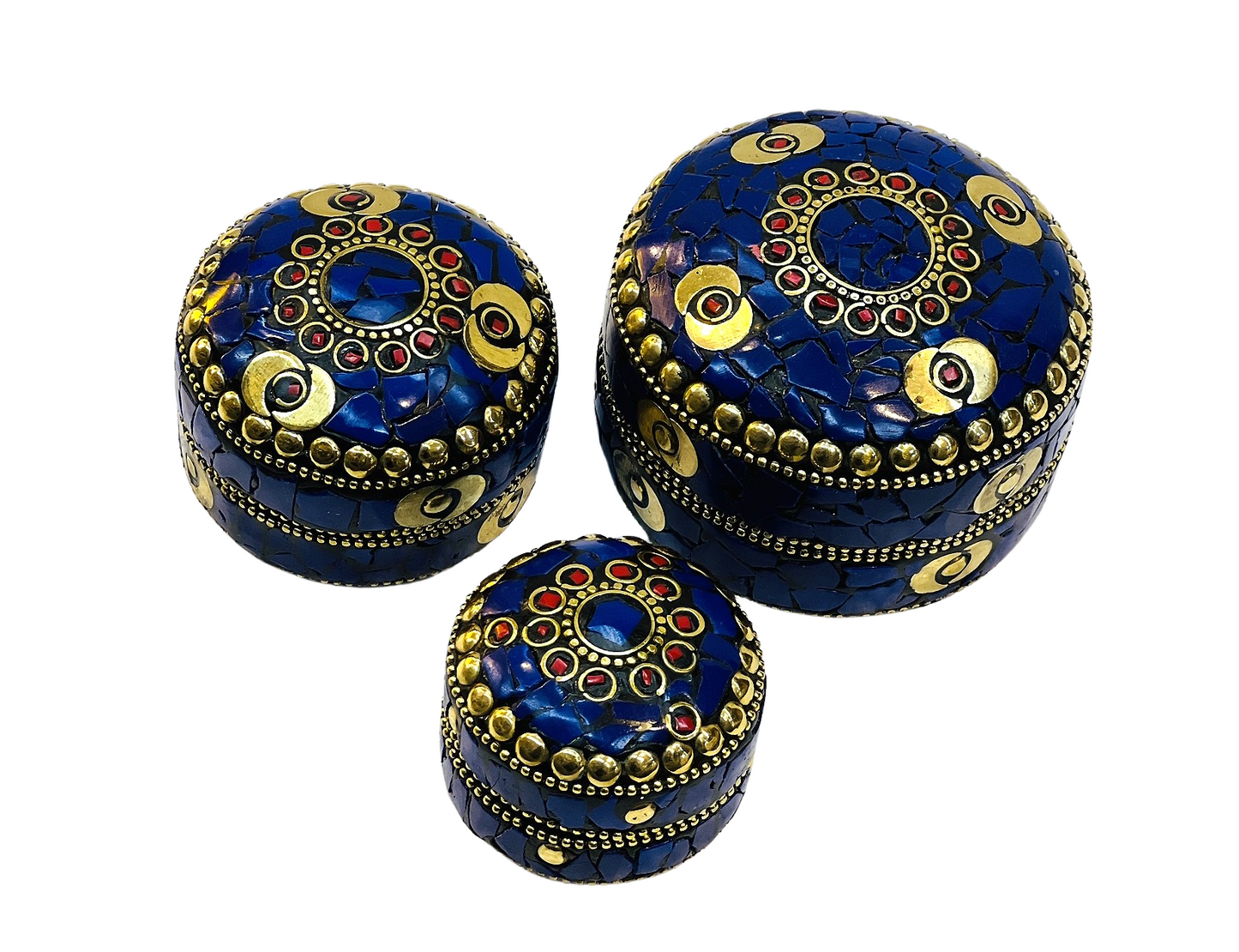 Handmade 3pc Set Feroza Stone Work Jewellery Box