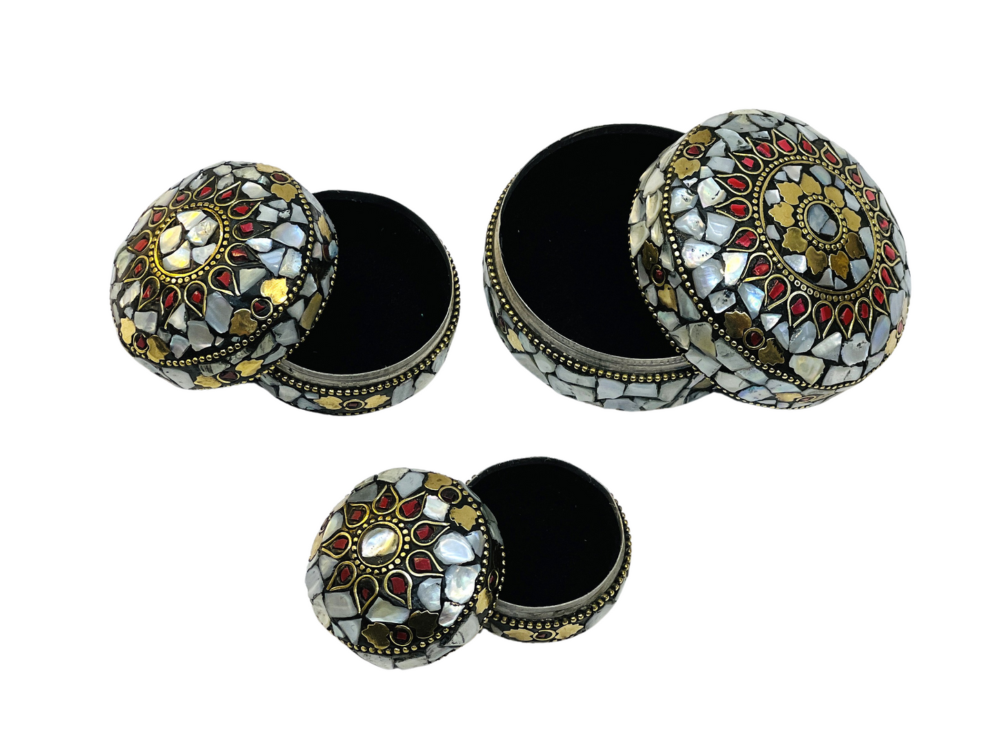 Handmade 3pc Set Feroza Stone Work Jewellery Box