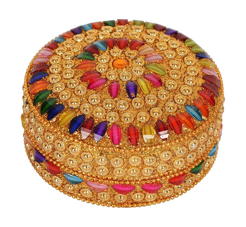 Handmade Decorative Jewellery Box in Round Shape For Home Decor And Gift