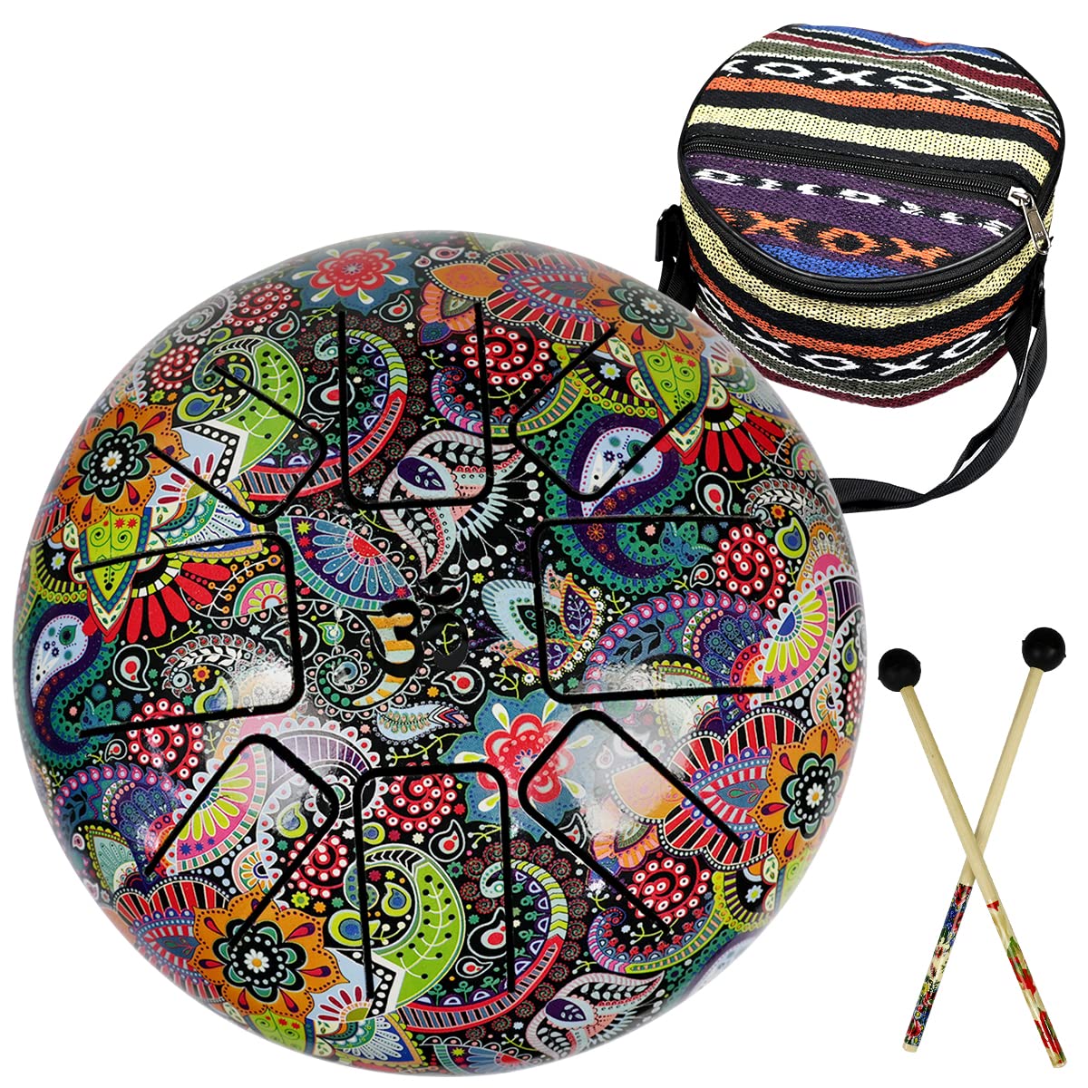 Indian Handmade Beautifull 8 Nodes Steel Musical Drum
