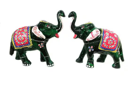 Handmade Elephant Set Showpiece In Different Colors