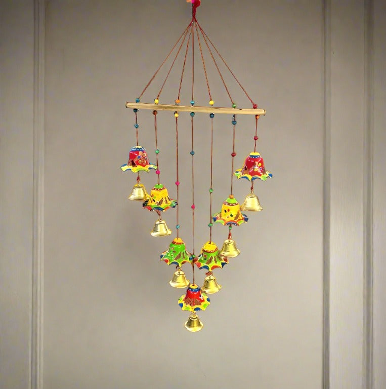 Handmade Rajasthani Colored Bells Wall/Door Hanging For Decor And Gift