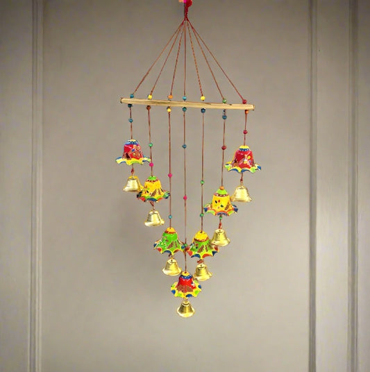 Handmade Rajasthani Colored Bells Wall/Door Hanging For Decor And Gift