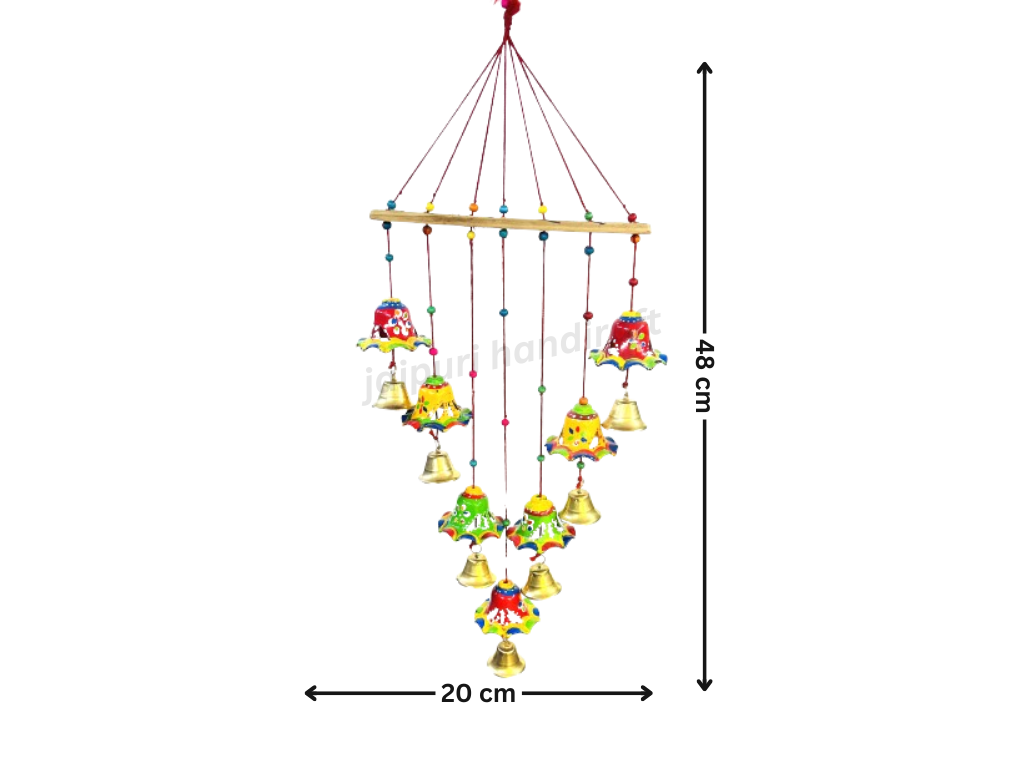 Handmade Rajasthani Colored Bells Wall/Door Hanging For Decor And Gift