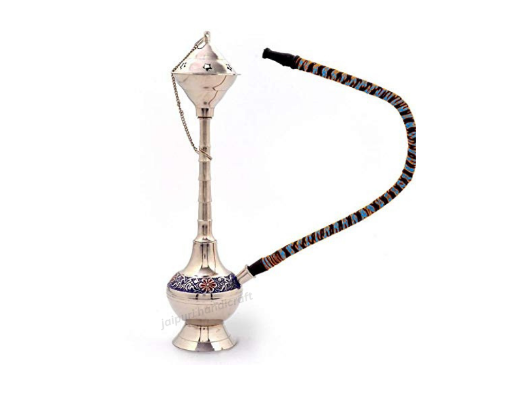 Handmade Metal Colorful Meenakari Work Real Table Standing Hookah
