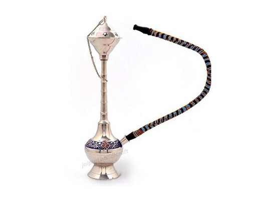 Handmade Metal Colorful Meenakari Work Real Table Standing Hookah
