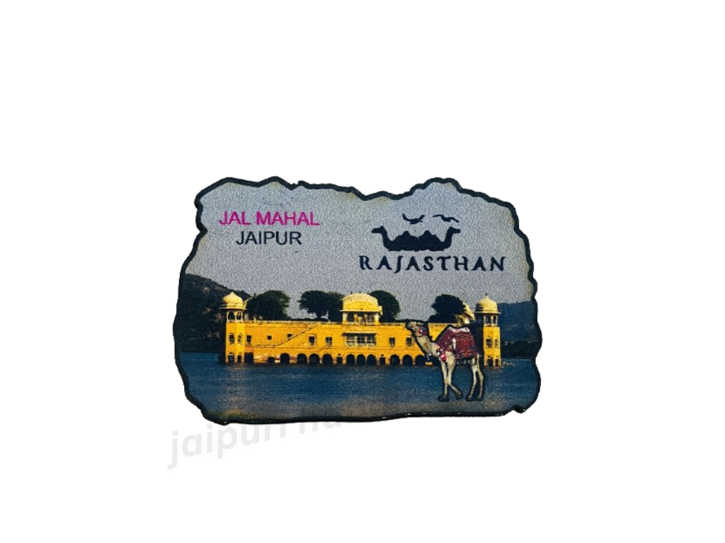 Handmade Printed Wooden Rajasthani Fridge Magnet - Set Of 12