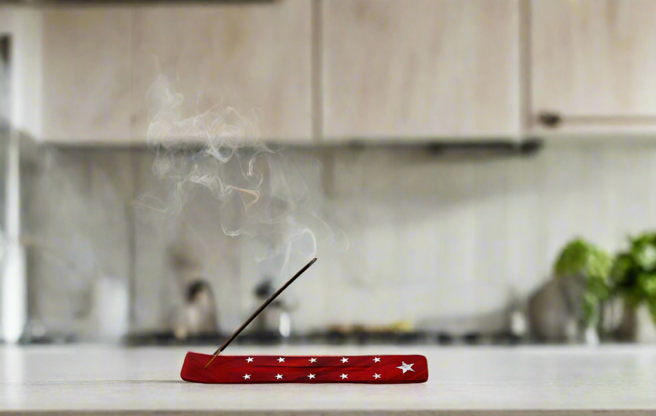 Handmade Colorful Wooden Stick Incense Holder Burner Ash Catcher (Set Of 6)