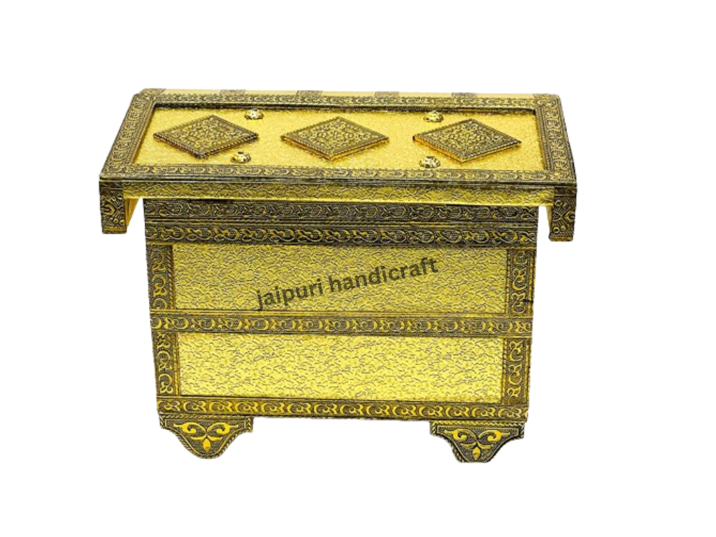 Handmade Wooden And Oxidized Jewellery Box For Decor