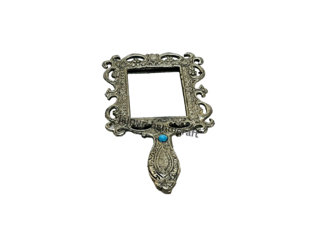 Indian Handmade Decorative Metal Handle Mirror In Set Of 10