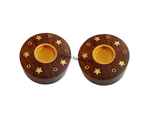Handmade Rosewood Incense Holder For Decor In Set Of 2