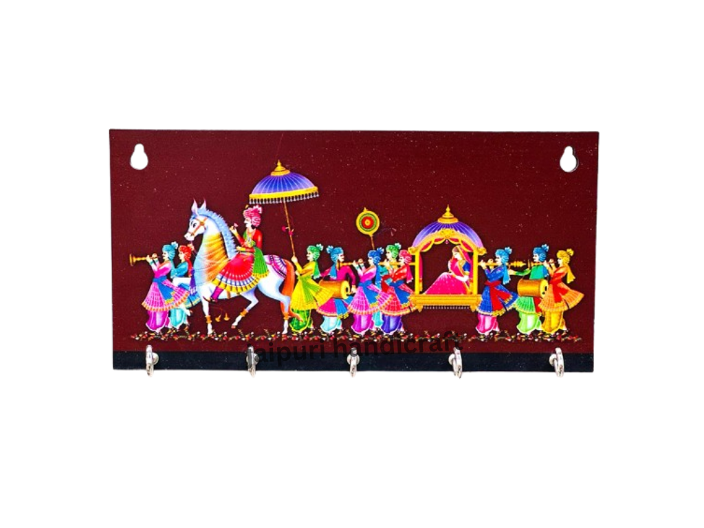 Wooden Hand Painted 6 Key Hanger For Decor