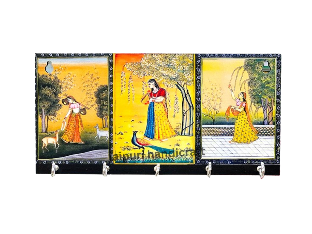 Wooden Hand Painted 6 Key Hanger For Decor