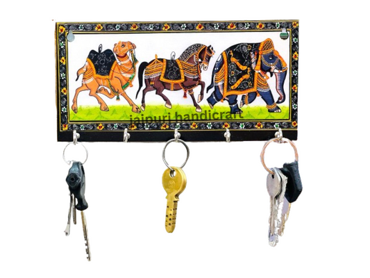 Wooden Hand Painted 6 Key Hanger For Decor