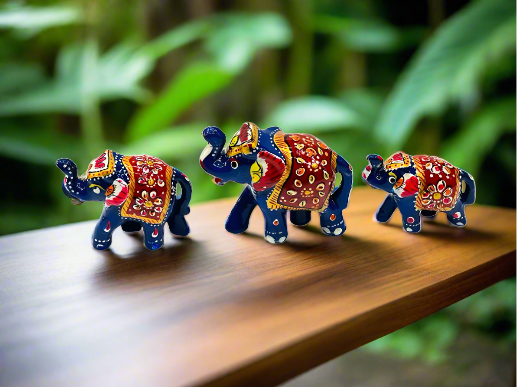 Handmade 3pc Set Elephant Family Set For Decor