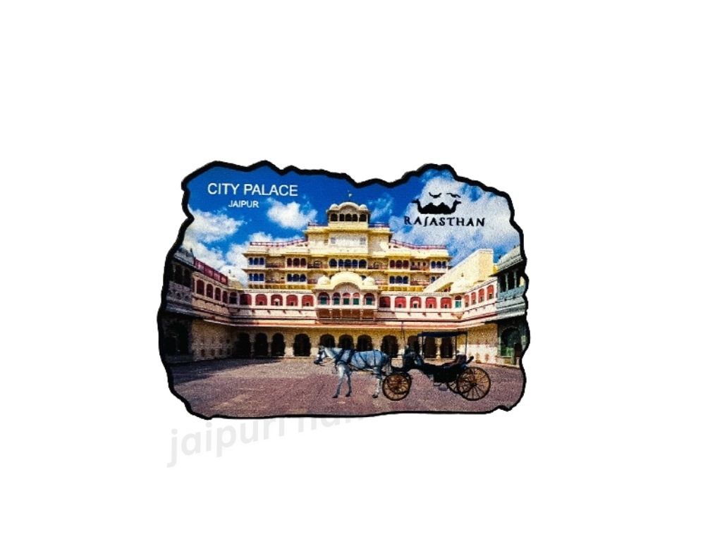 Handmade Printed Wooden Rajasthani Fridge Magnet - Set Of 12