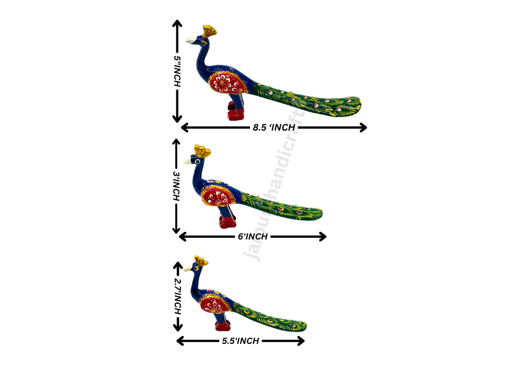 Handmade 3pc Set Peacock Family Set For Decor