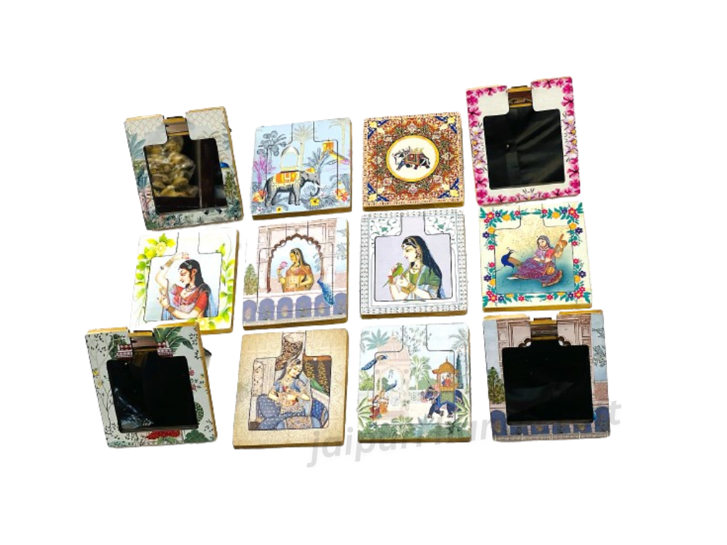 Wooden Folding Hand-Painted Mirrors For Home Decor and Gift in Set of 12