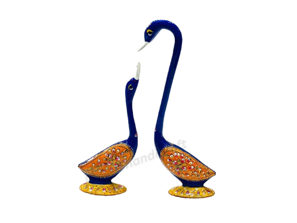 Handmade Metal Pair of Kissing Swan/Duck Home Decor