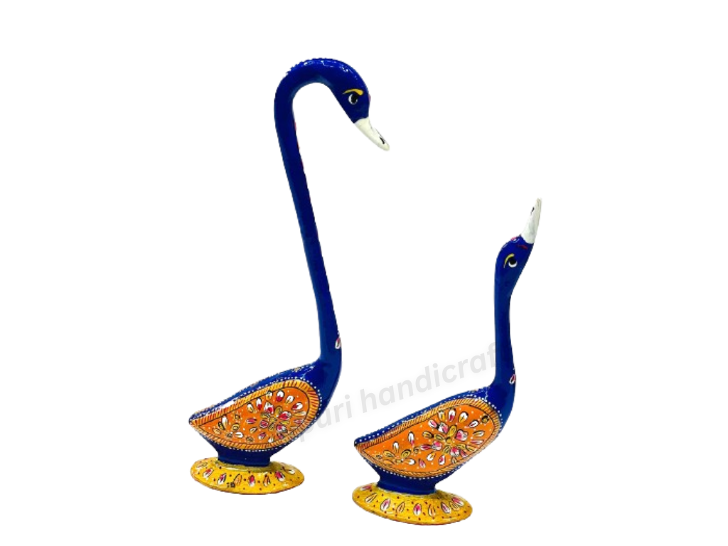 Handmade Metal Pair of Kissing Swan/Duck Home Decor