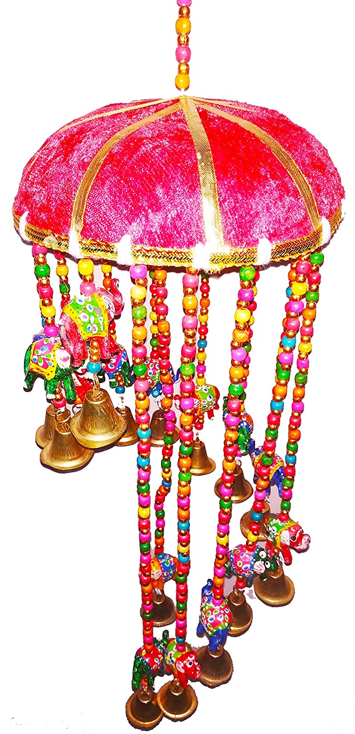 Handmade Beautiful 16 Elephant Umbrella Design Wall And Door Hangings