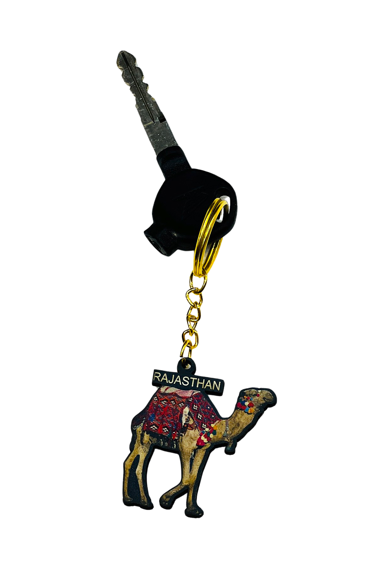 Jaipuri Wooden Handmade Mix Design Key Chain Set Of 12