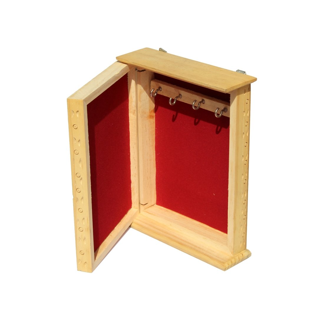 Handcrafted Wooden 4 Key Holder In Wardrobe Design