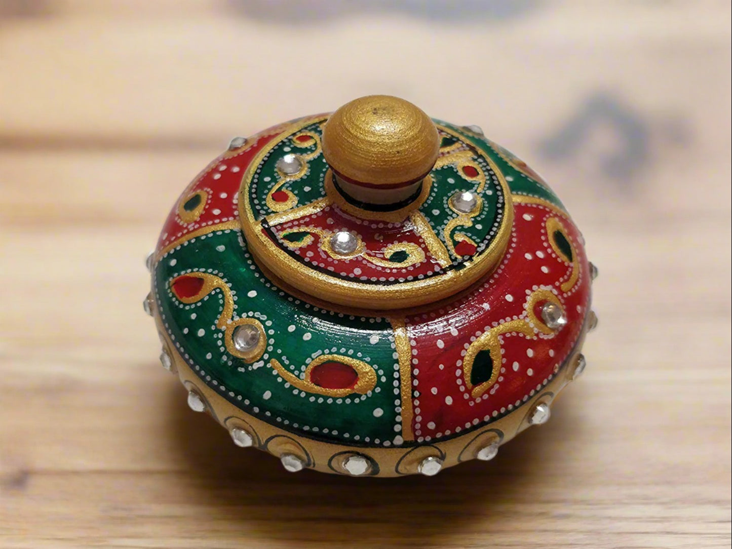 Decorative Marble Meenakari Work Pill And Earrings Box