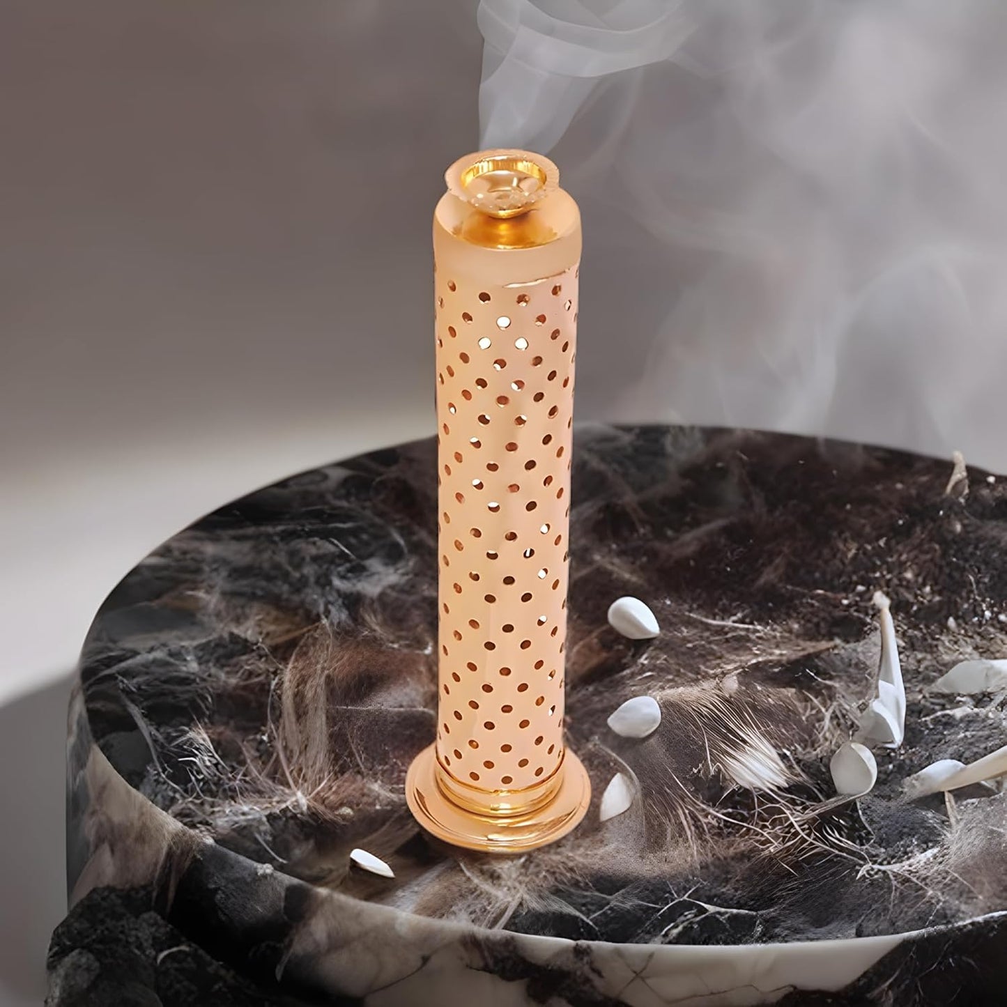 Handmade Stainless Steel Incense Stick Holder with Ash Catcher & Dhoop Holder