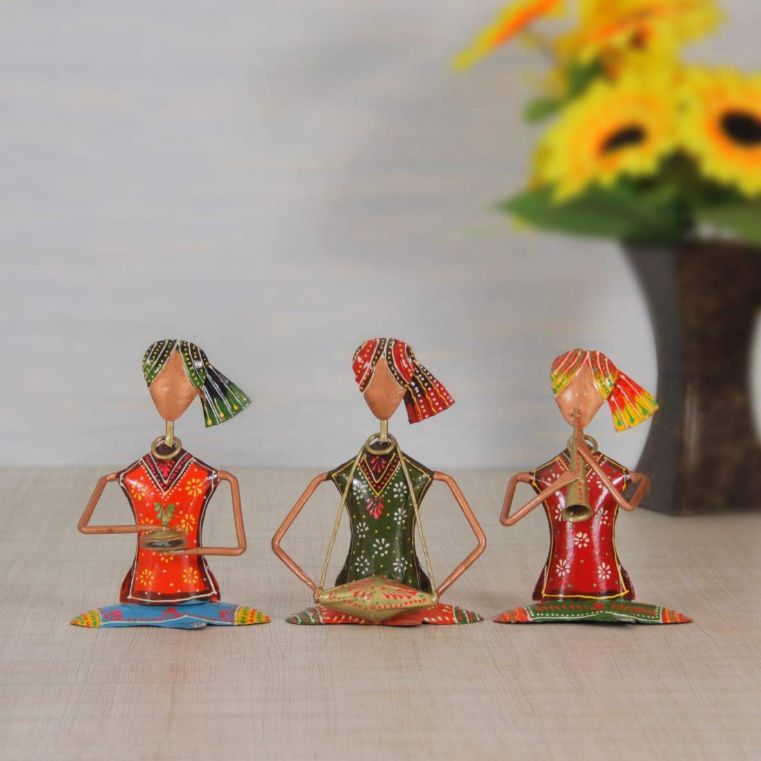 Indian Handmade 3Pc Musician Set For Home Decor